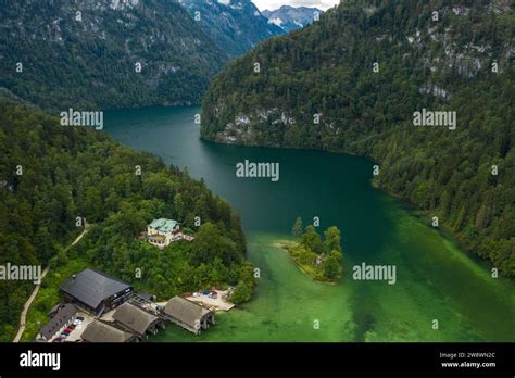 Aerial Of Konigsee In Berchtesgaden Bavaria Germany Stock Photo Alamy