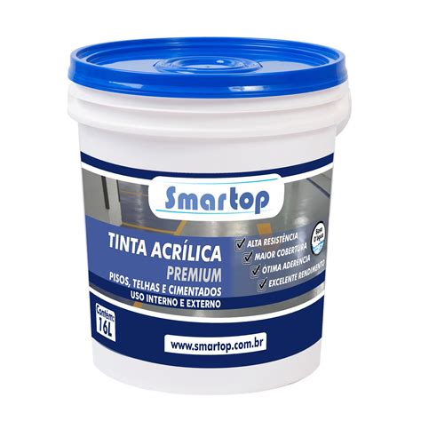 Tinta Acrilica A Base De Agua - TINTA ACRÍLICA PREMIUM BASE ÁGUA SMARTOP - PARA PISOS, TELHAS, PAREDES ...