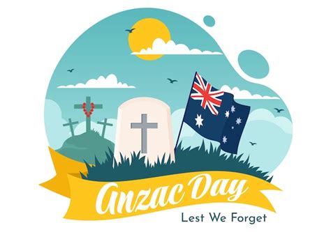 Premium Vector Anzac Day Of Lest We Forget Illustration With