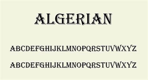 Algerian Font Free Download - [By Stephenson, Blake and Co.] - Font XS