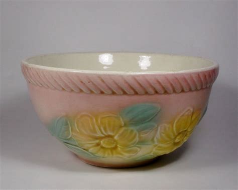 Hull Pottery Pink Sunglow Yellow Flower 7 12 Inch 50 Mixing Etsy