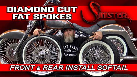 Softail Makeover Sinister Diamond Cut Wheels Youtube