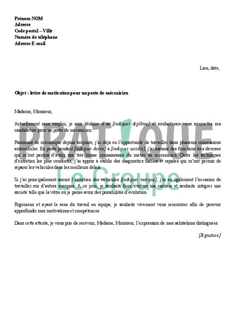 Lettre De Motivation Pour Un Emploi De M Canicien Pratique Fr