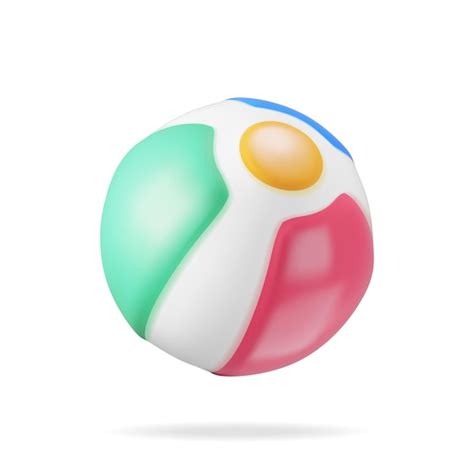 3d Bola De Praia Colorida Isolada Vetor Premium