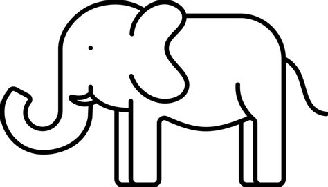 Isolated Indian Elephant Cartoon Black Linear Icon 24154642 Vector Art