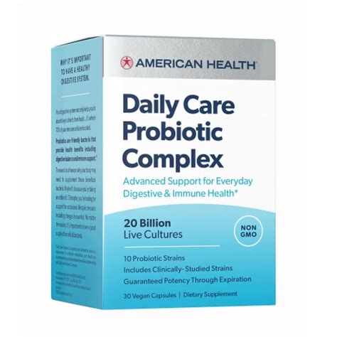 American Health Daily Care Probiotic Complex 20 Billion Live Cultures 30 Vegan Capsules 30