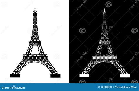 Silhueta Preta Da Torre Eiffel Ilustração do Vetor Ilustração de