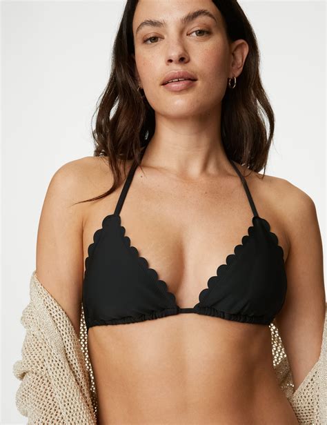 Padded Scallop Triangle Bikini Top M S Collection M S