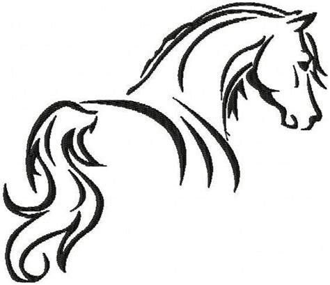 Horse Silhouette Patterns Embroidery Design Etsy