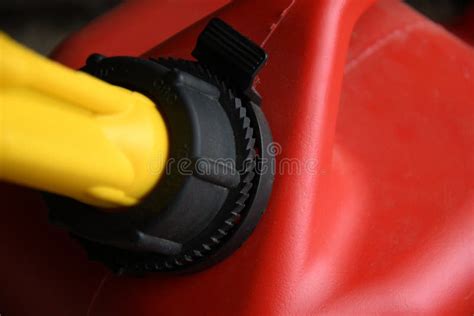 Red Gas Can Close Up Stock Image Image Of Emergency 96060767