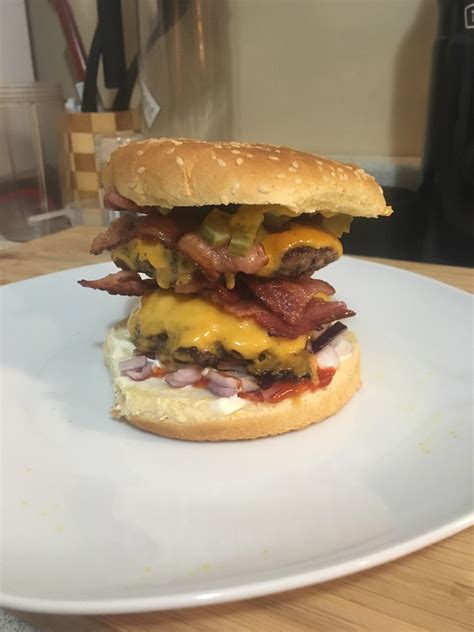 [homemade] Double Bacon Cheeseburger R Food