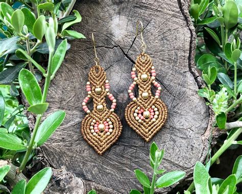 Macrame Earrings Kit Tutorial Craft Kit For Adults Diy Boho Etsy