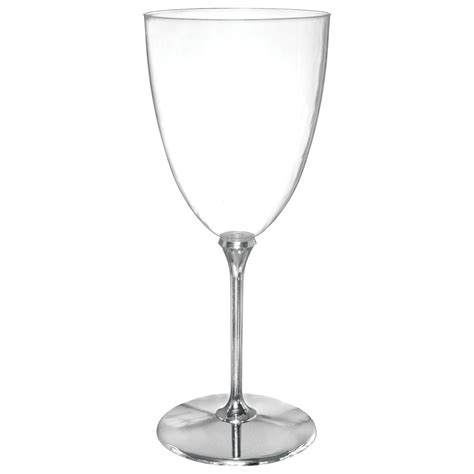 Plastic Reusable Wine Glasses Clear Silver 7 Oz 20 Pk For Christmas Thanksgiving New Year S