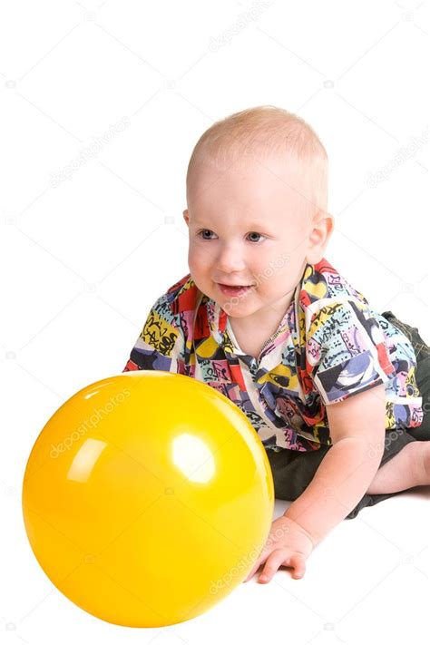 Boy Playing With Yellow Ball — Stock Photo © Vitorta 11303999