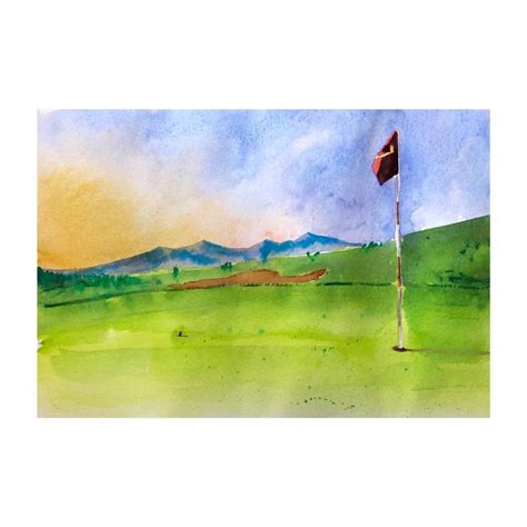 Golf Course Watercolor Painting, GOLF Art, Golfer Gift Landscape ...