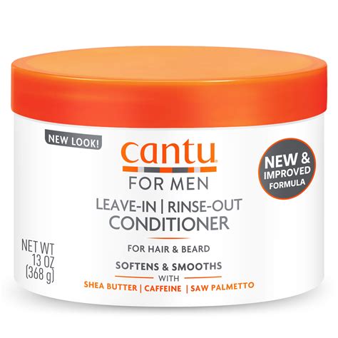 Cantu Mens Shea Butter Leave In Or Rinse Out Conditioner With Caffeine And Hemp Seed Oil For Hair