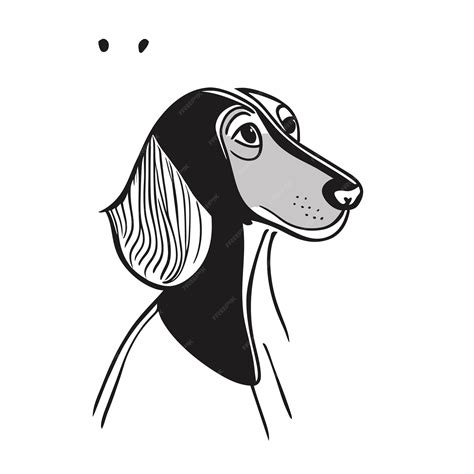 Premium Vector Watercolor Portrait Black Dachshund Logo