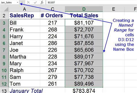 Create And Edit A Named Range Or Defined Name In Excel