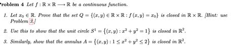 Solved Problem 4 Let F R Ⓡr → R Be A Continuous Function 1