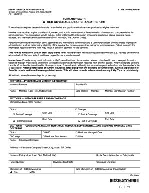 Fillable Online Dhs Wisconsin Forwardhealth Electronic Discrepancy