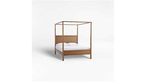 Keane Driftwood Wood Canopy Bed Crate And Barrel Canada