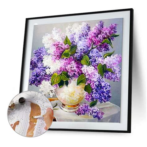 Paint By Numbers Kit Diy Oil Art Lilac Picture Home Wall Decoration