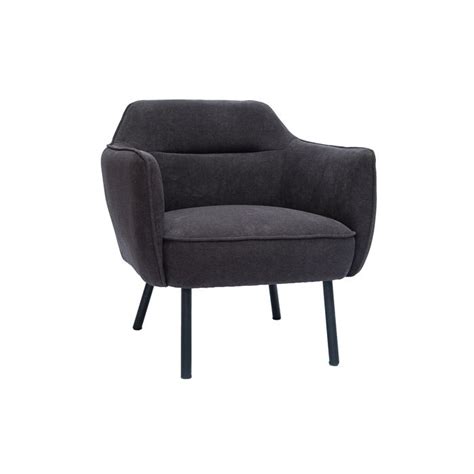 Fauteuil Design En Velours Gris Fonc Laurens Miliboo Scandinave