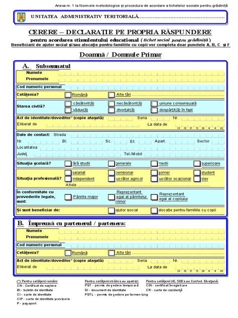 Cerere Declaratie Pe Propria Raspundere Pdf