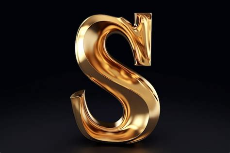 Premium Photo Gold Letter S On A Black Background