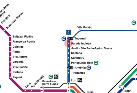 Parada Inglesa Station Map Sao Paulo Metro CPTM