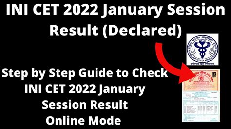 INI CET 2022 January Session Result Declared How To Check INI CET