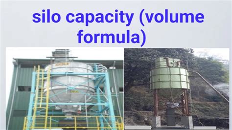 Silo Capacity Volume Calculation Youtube