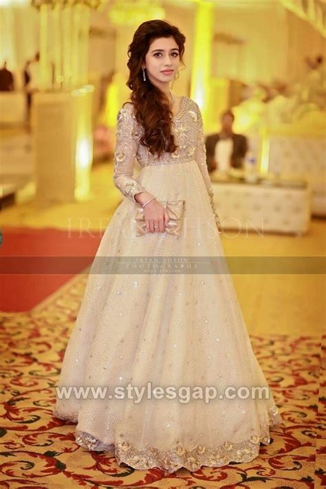 ELEGANT WHITE COLORED FROCKS Latest Party Wedding Wear Frocks Designs