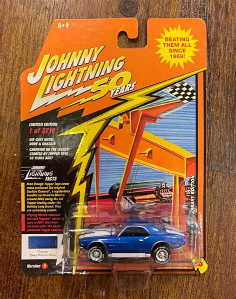 2020 Johnny Lightning 50 Years Custom Camaro Blue Special Edition 1 Of