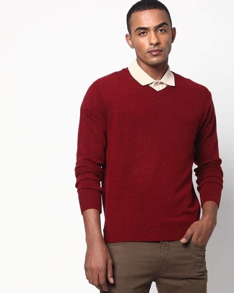 Dark Red Sweater Mens Deals