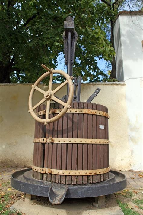 Old Wooden Wine Press Stock Image Image Of Museum Viticulture 16606641