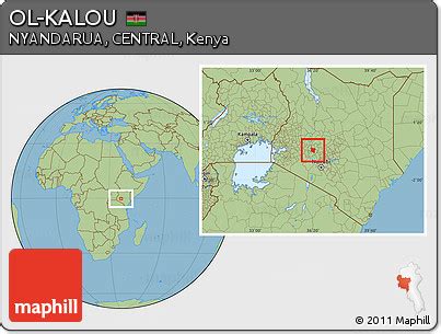 Free Savanna Style Location Map Of Ol Kalou