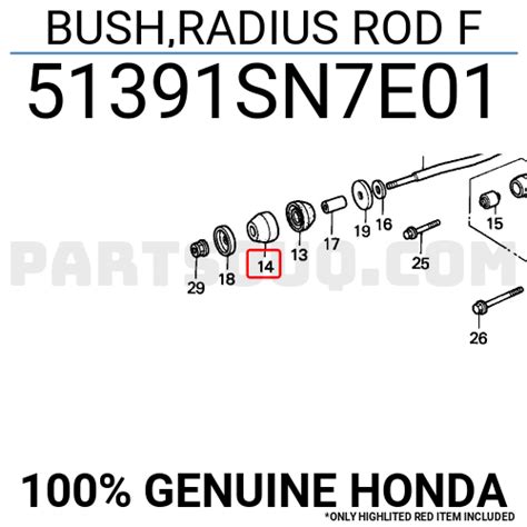 Bush Radius Rod F 51391sn7e01 Honda Parts Partsouq