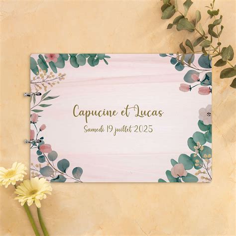 Livre D Or De Mariage Sur Bois Motif Eucalyptus Fran Ais