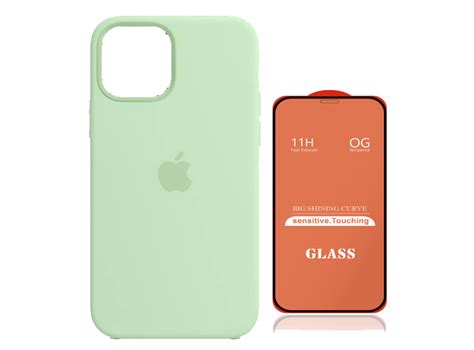 Ripley CASE SILICONA IPHONE 11 MENTA MICA DE VIDRIO COMPLETO