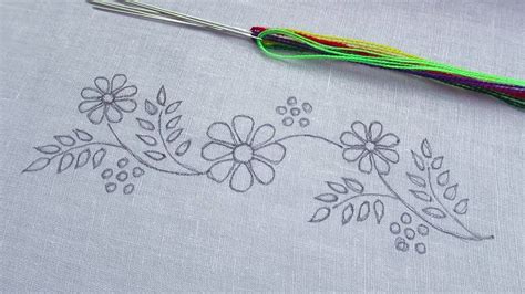 Hand Embroidery Latest Border Line Embroidery Tutorial Easy Border