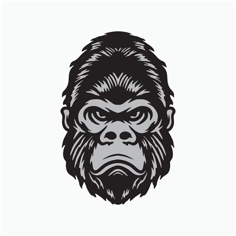 Angry Gorilla Face Outline