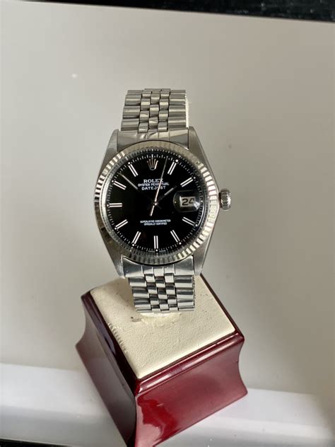 1970 Rolex Oyster Perpetual Datejust 1601 With Stunning Black Stick