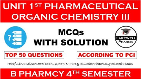 Top Mcqs With Solution Unit Poc Rd Pharmaceutical Organic