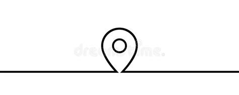 Continuous Line Drawing Of Gps Location Icon Card Pin Line Background