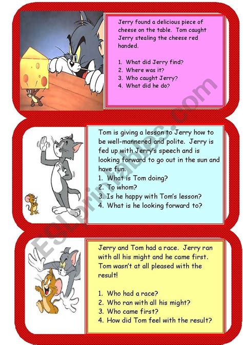 Tom And Jerry Mini Comprehensions Esl Worksheet By Carme Sammut