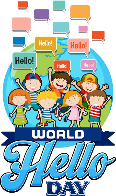 World hello day poster design 13320736 Vector Art at Vecteezy