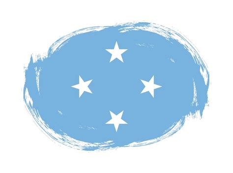 Bandera De Los Estados Federados De Micronesia En Fondo De Pincel De