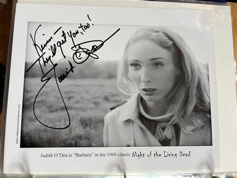 JUDITH O'DEA, Night of the Living Dead (1968), autograph – Williamsburg ...