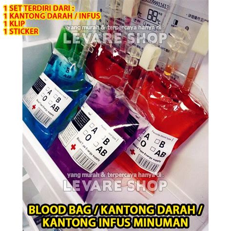 Jual Pcs Kantong Infus Darah Blood Bag Plastik Kemasan Minuman